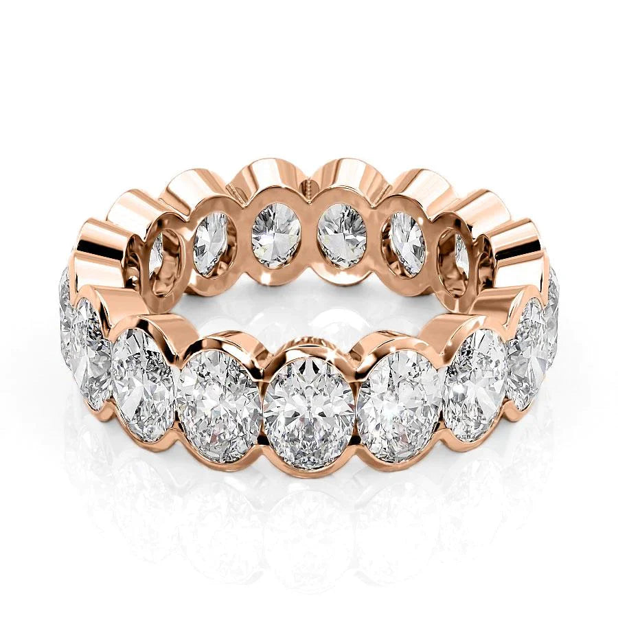 5.5ct Cassiyana Oval Cut Moissanite Ring - Rose Gold