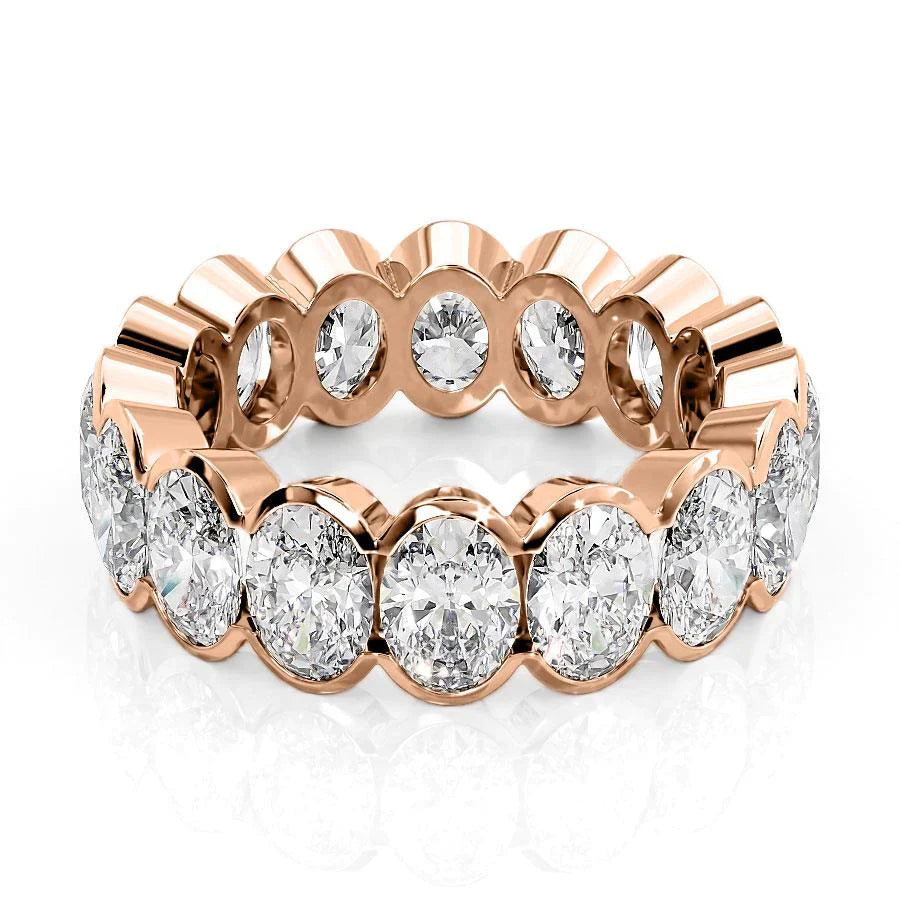 6.5ct Femara Oval Cut Moissanite Ring - Rose Gold