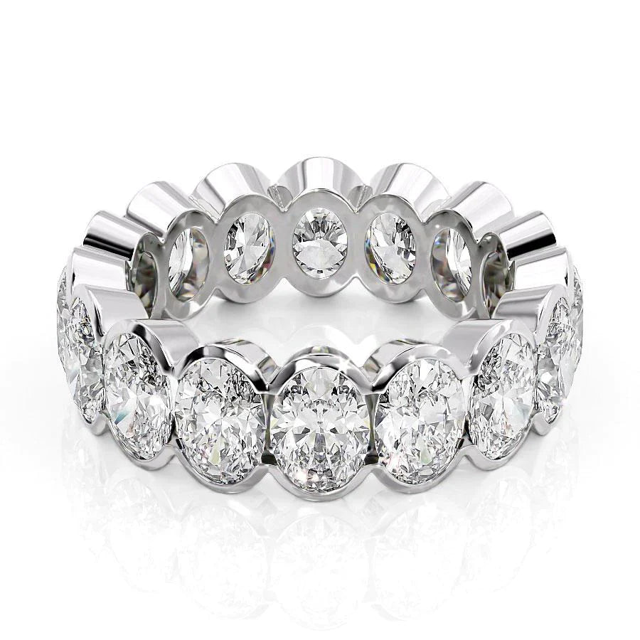 6.5ct Femara Oval Cut Moissanite Ring - Silver