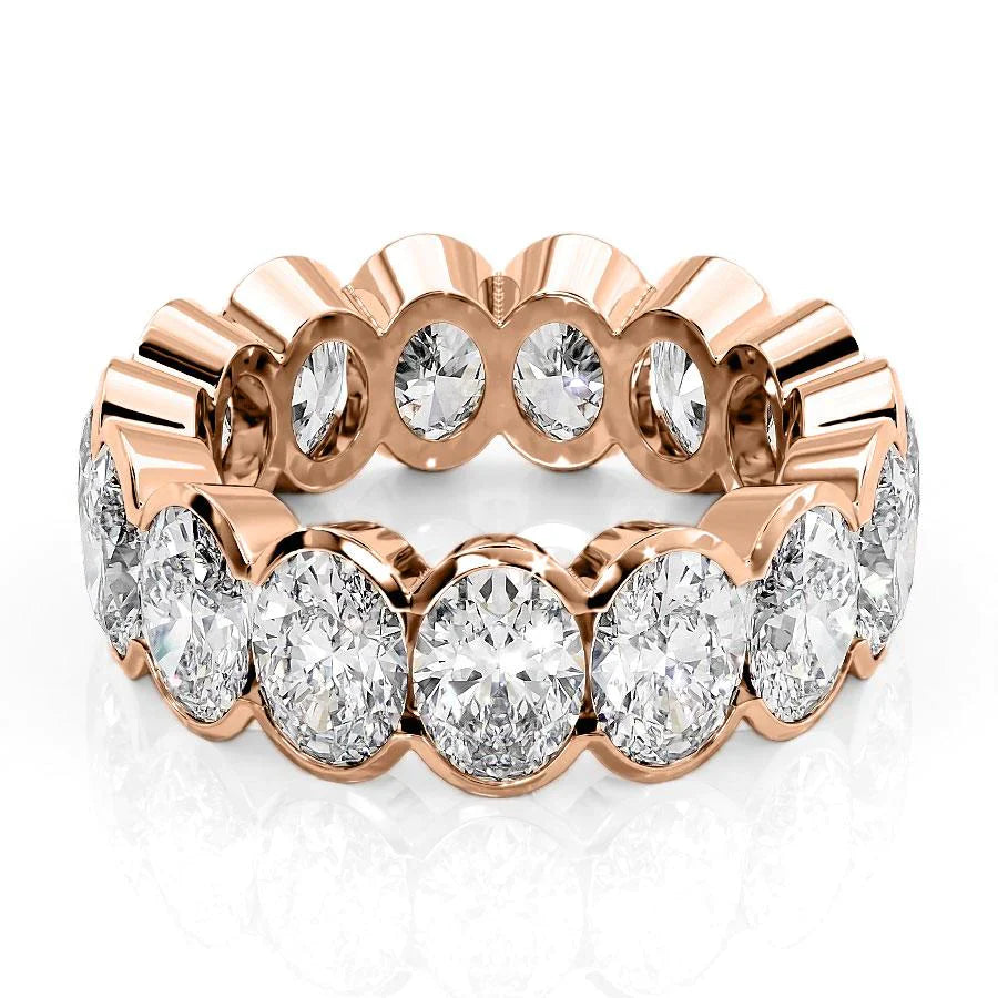 7.5ct Nimara Oval Cut Moissanite Ring - Rose Gold