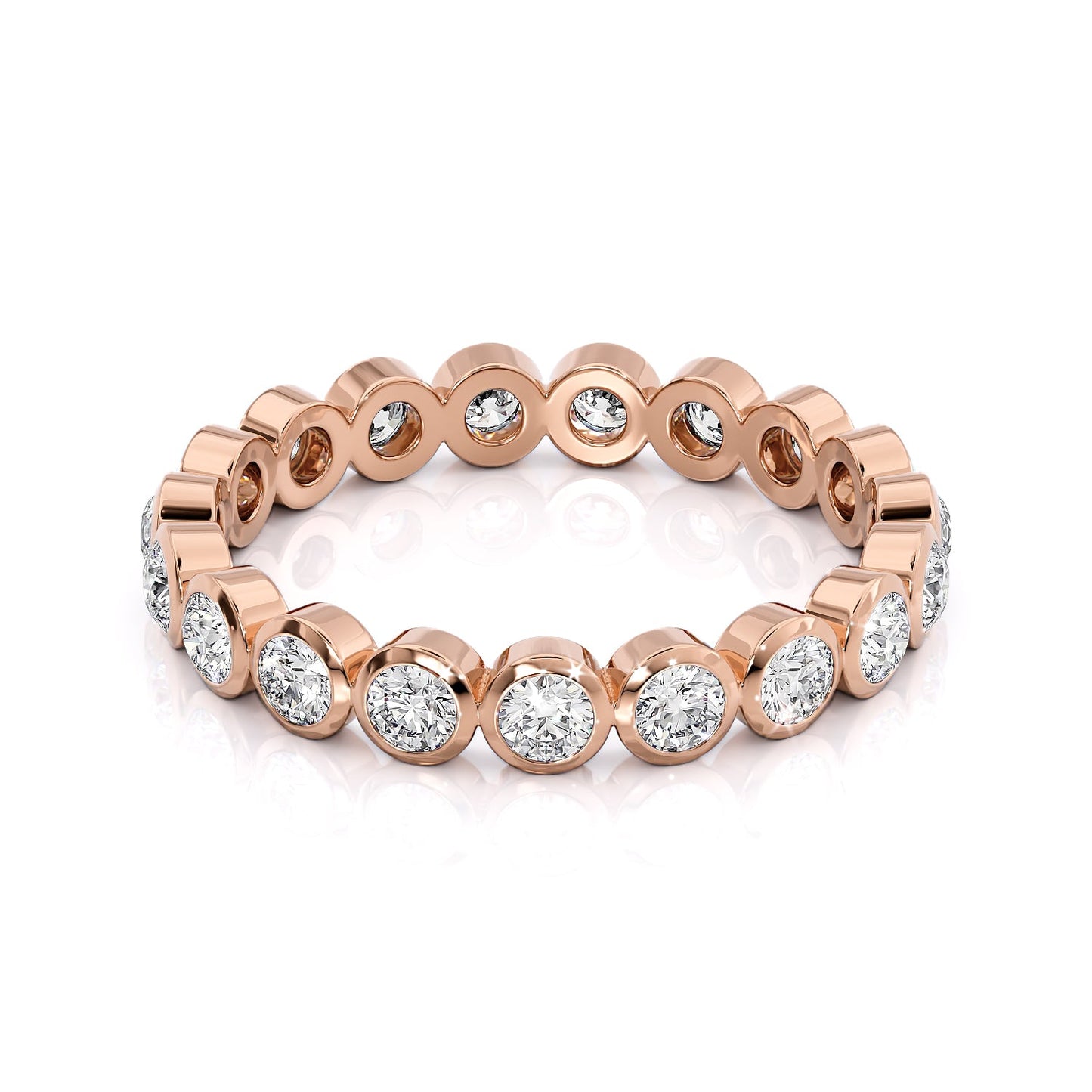 1ct Aliana Round Cut Moissanite Ring - Rose Gold