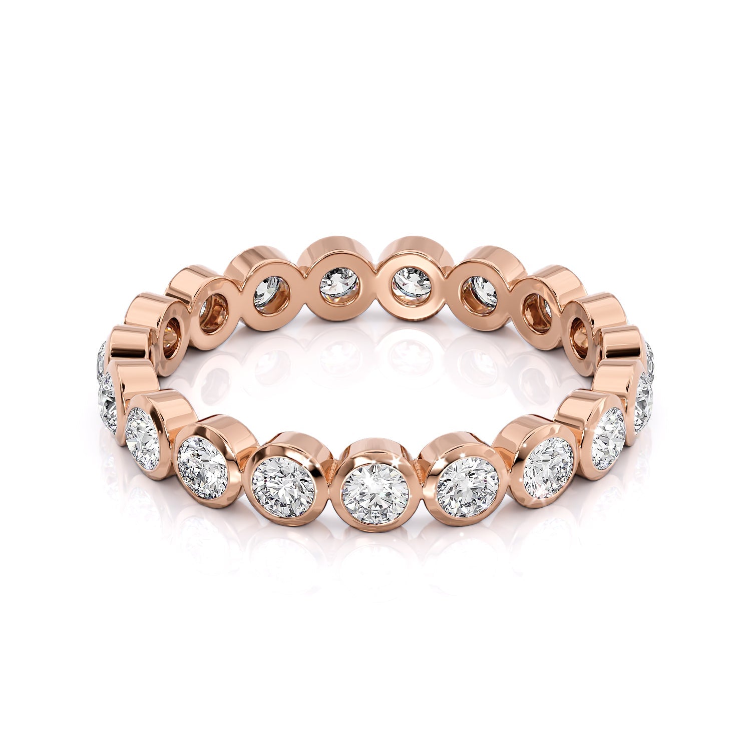 1ct Aliana Round Cut Moissanite Ring - Rose Gold