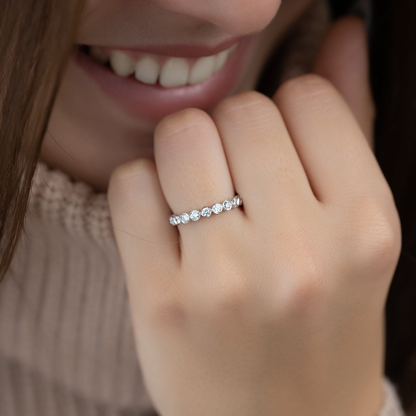 1ct Aliana Round Cut Moissanite Ring - Silver