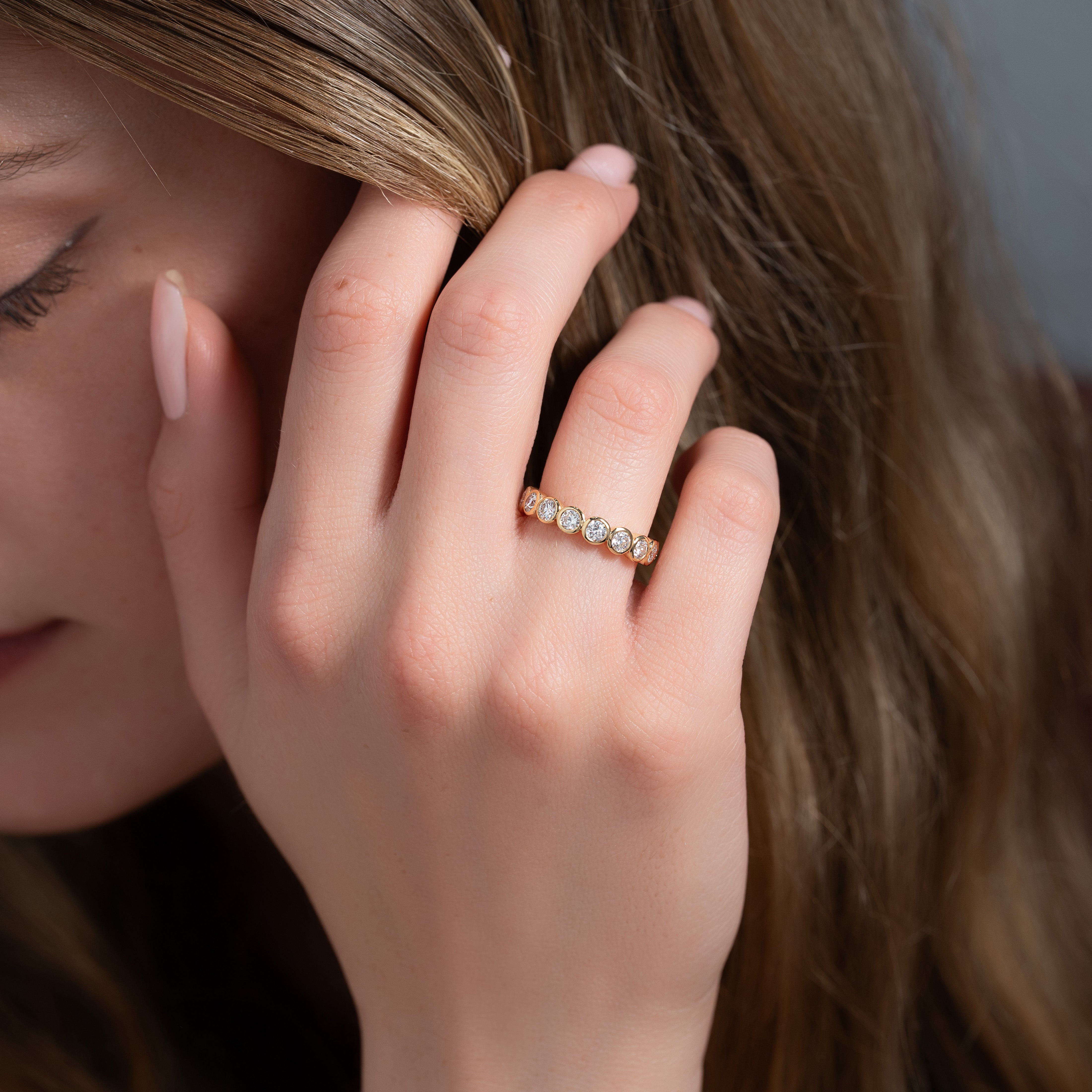 1.5ct Viridiana Round Cut Moissanite Ring - Gold