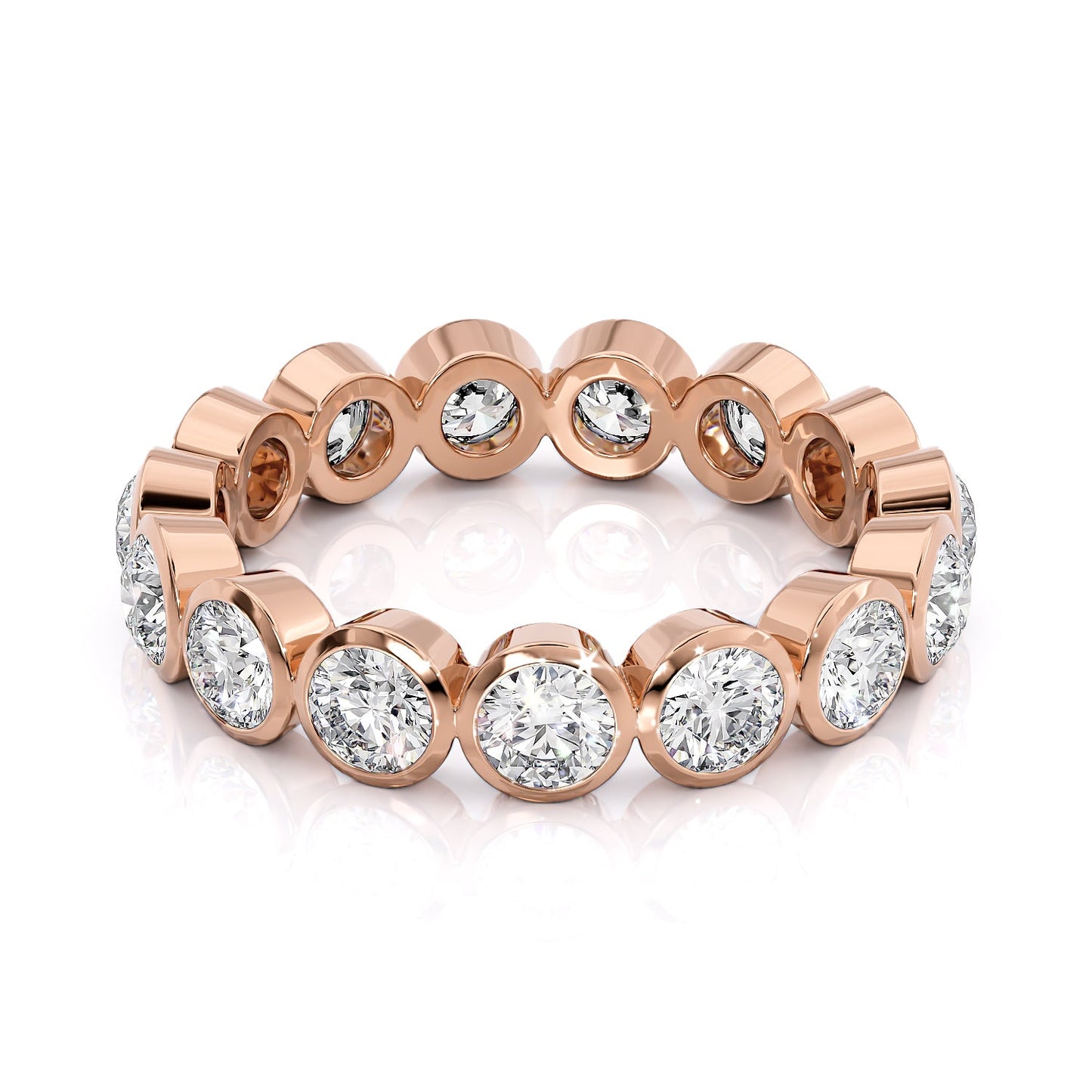 2ct Virginia Round Cut Moissanite Ring - Rose Gold