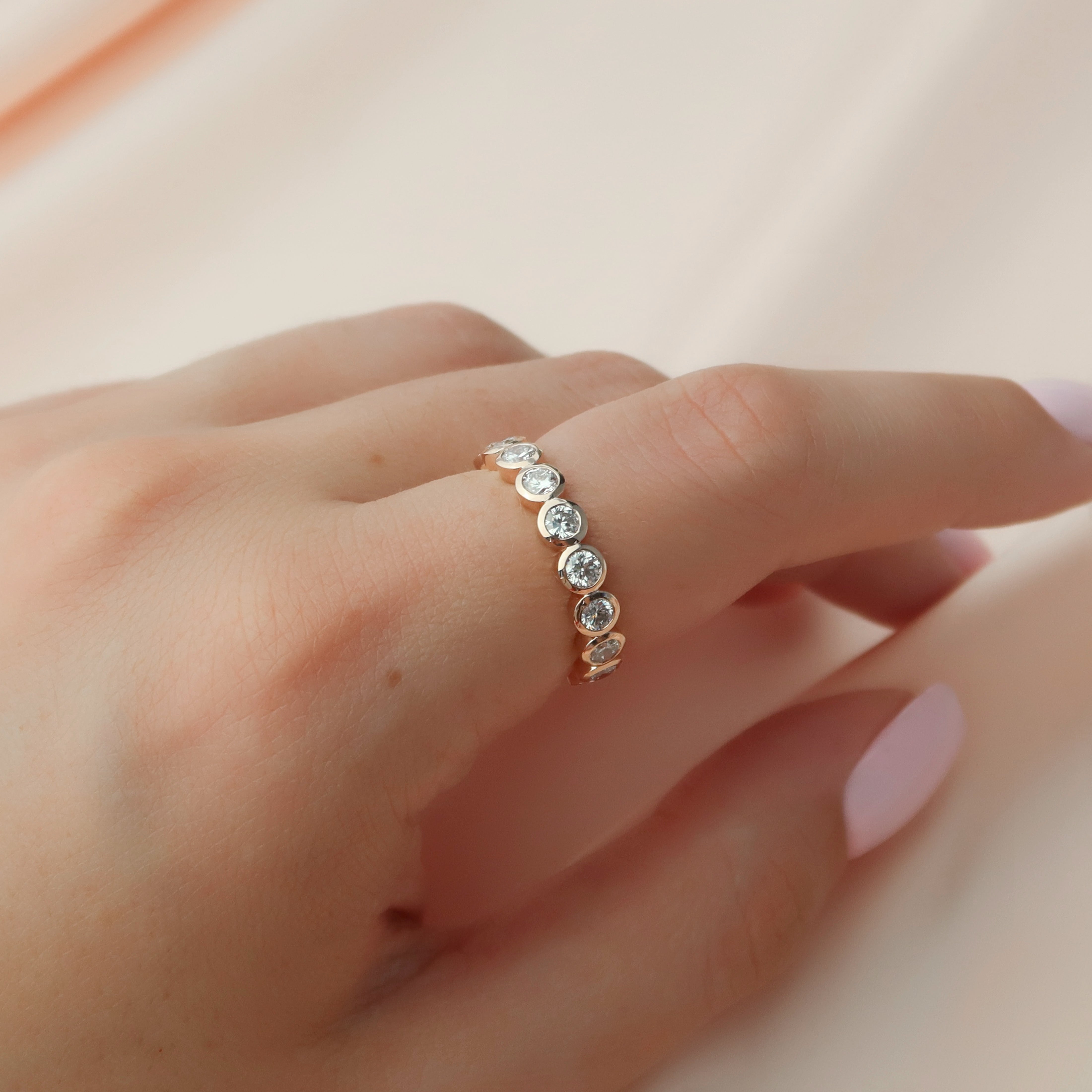 2ct Virginia Round Cut Moissanite Ring - Rose Gold