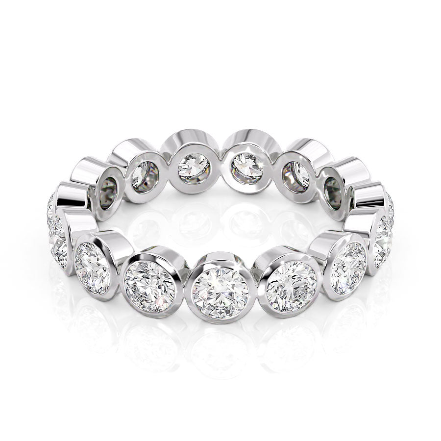 2ct Virginia Round Cut Moissanite Ring - Silver