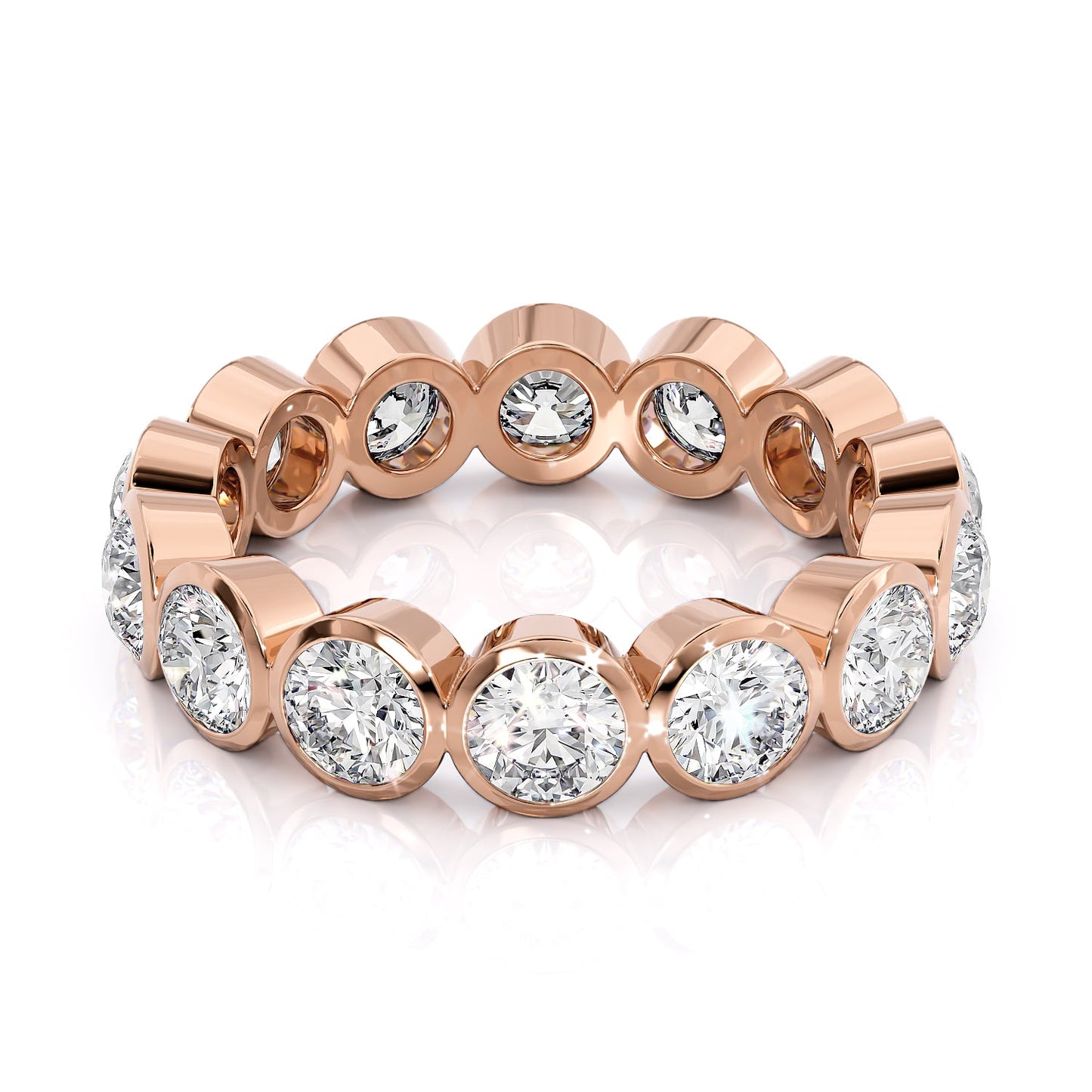 3ct Lalinda Round Cut Moissanite Ring - Rose Gold