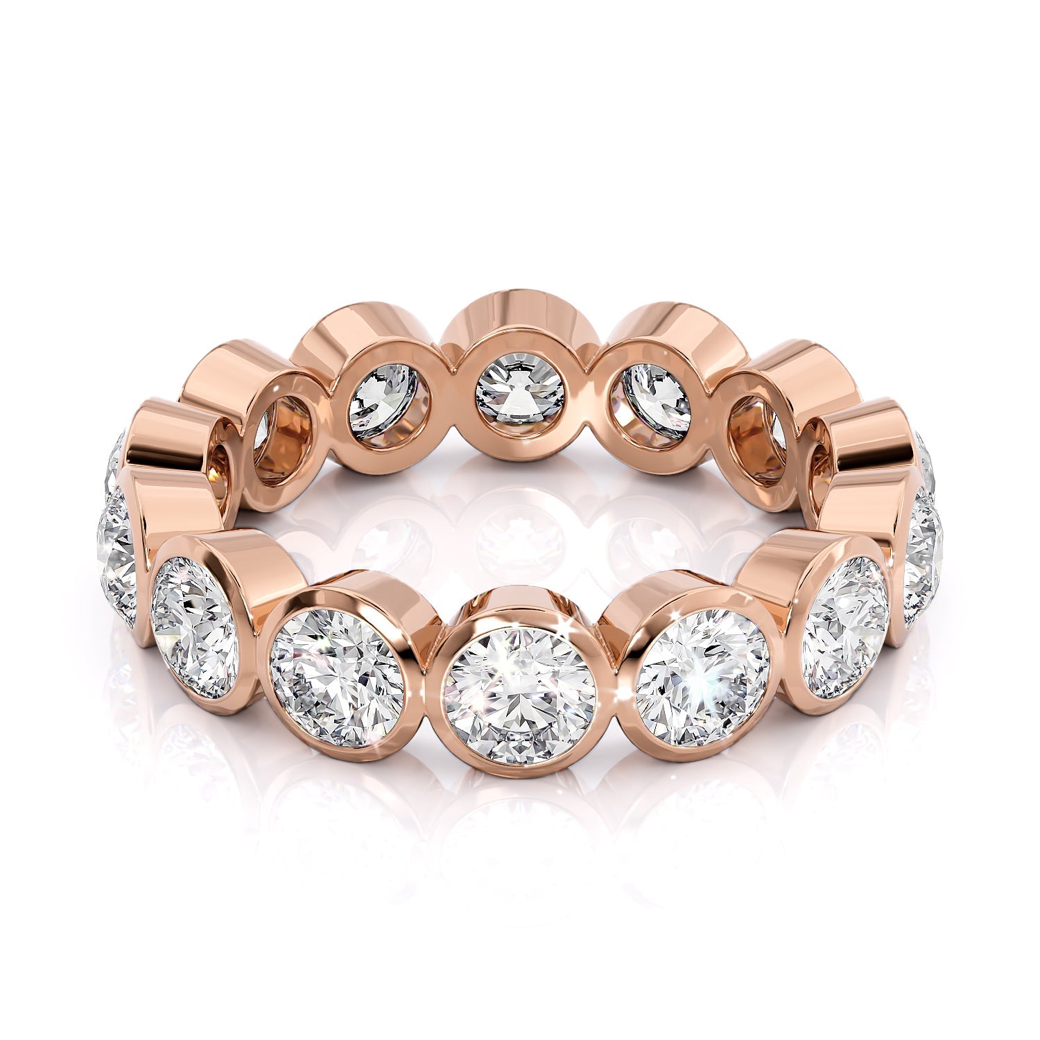 3ct Lalinda Round Cut Moissanite Ring - Rose Gold