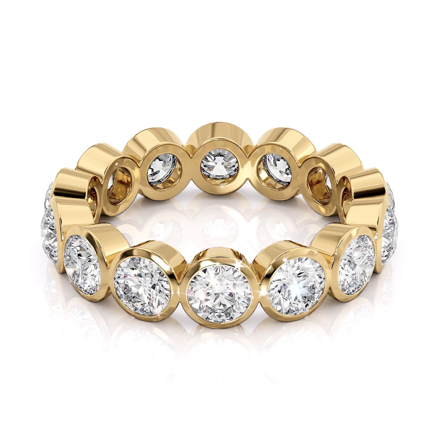 3ct Lalinda Round Cut Moissanite Ring - Gold