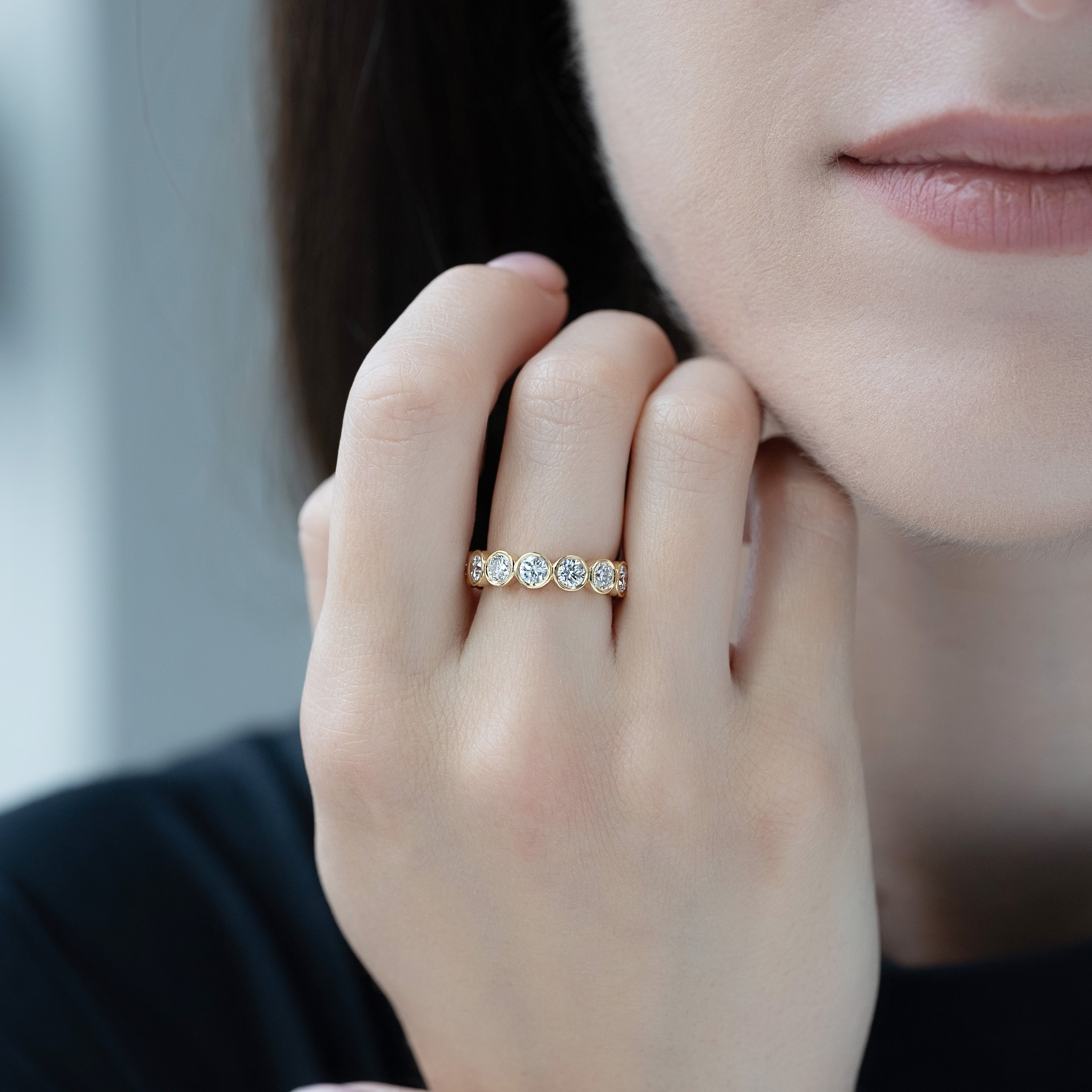 3ct Lalinda Round Cut Moissanite Ring - Gold