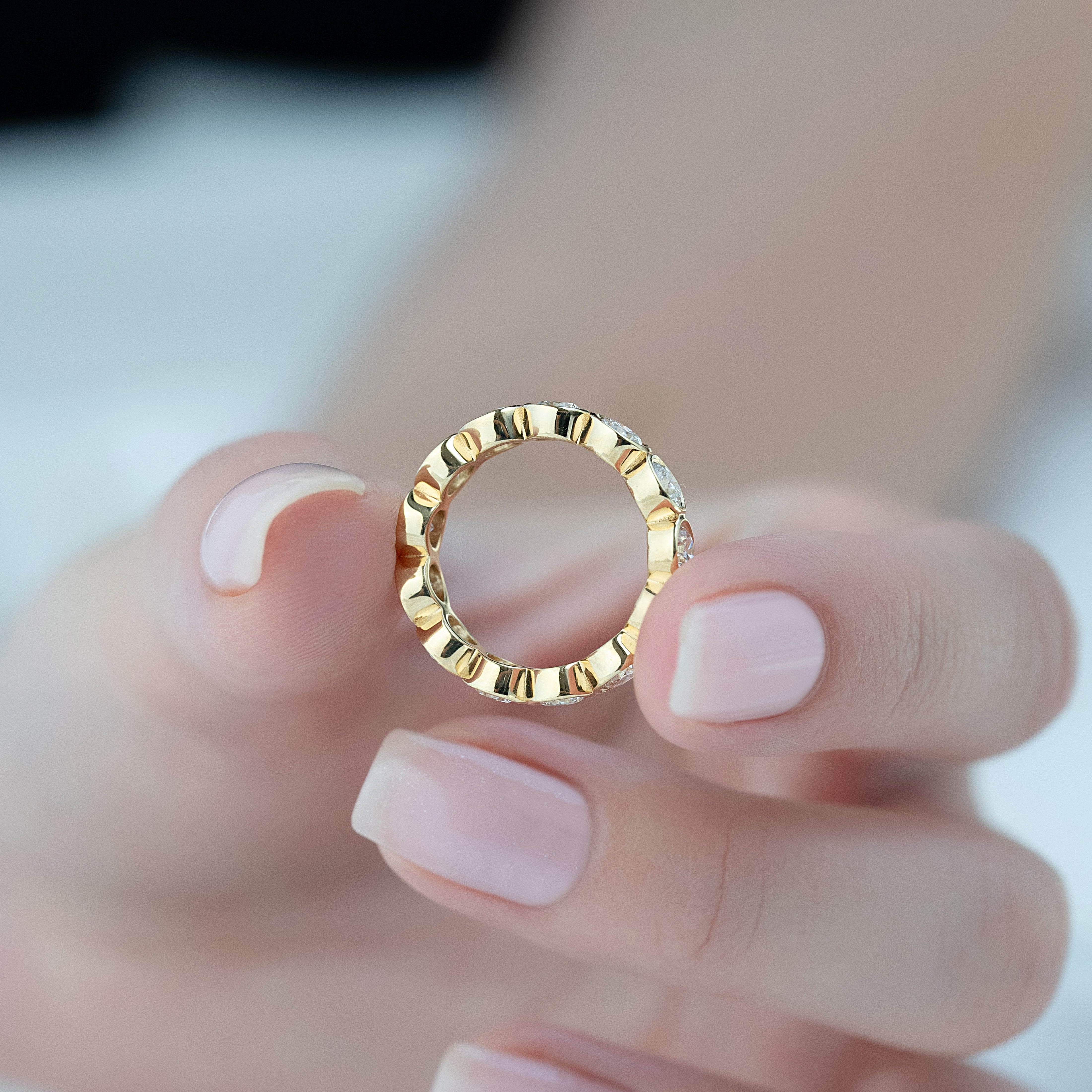 3ct Lalinda Round Cut Moissanite Ring - Gold
