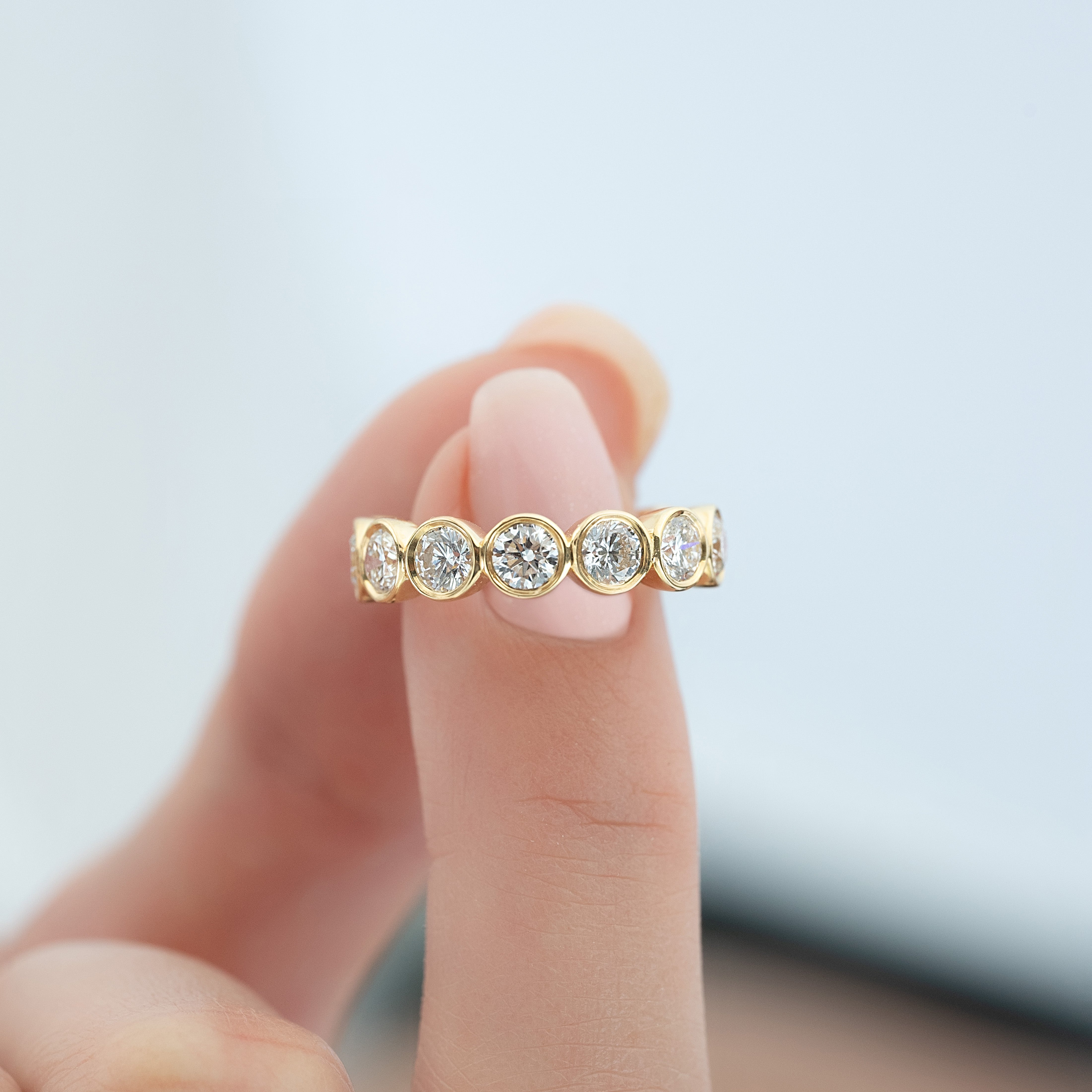 3ct Lalinda Round Cut Moissanite Ring - Gold