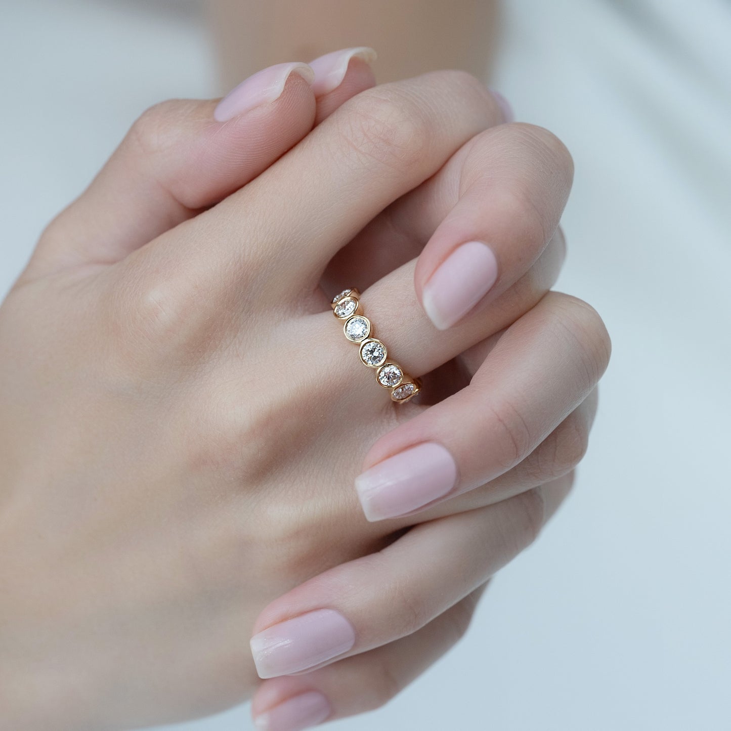 3ct Lalinda Round Cut Moissanite Ring - Gold