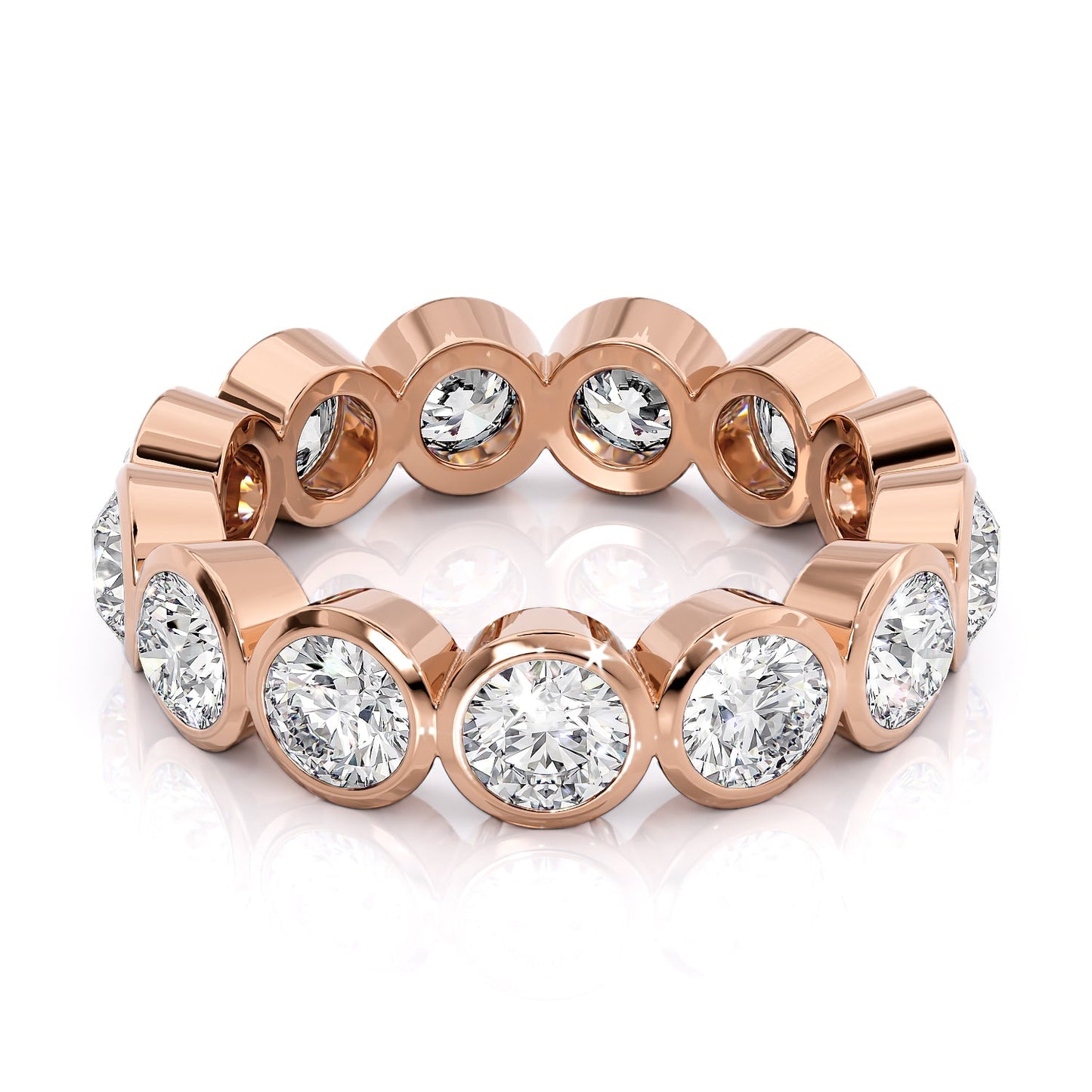 3.5ct Izolda Round Cut Moissanite Ring - Rose Gold