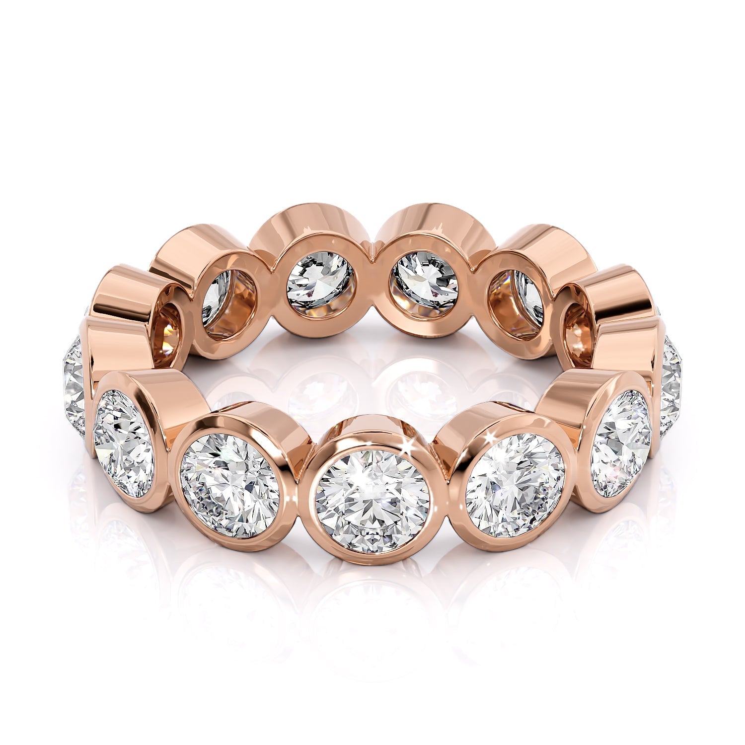 3.5ct Izolda Round Cut Moissanite Ring - Rose Gold