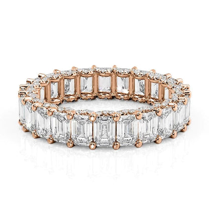 5.3ct Basilia Emerald Cut Moissanite Ring - Rose Gold