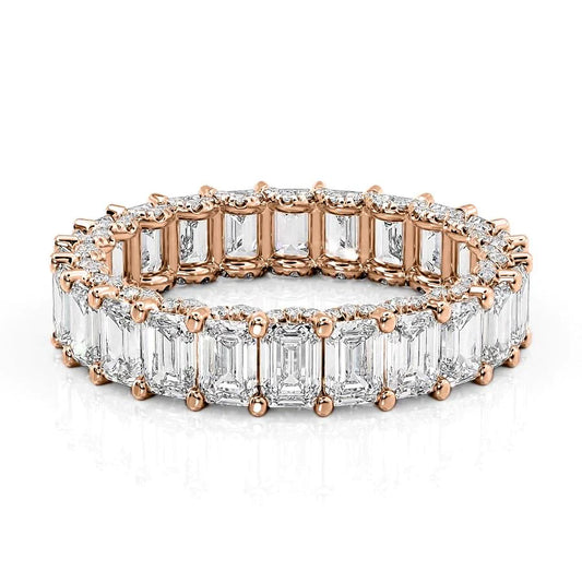 5.3ct Basilia Emerald Cut Moissanite Ring - Rose Gold