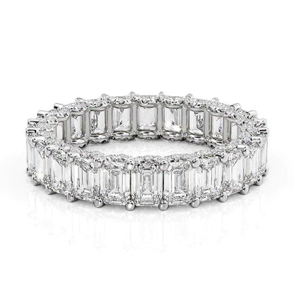 5.3ct Basilia Emerald Cut Moissanite Ring - Silver