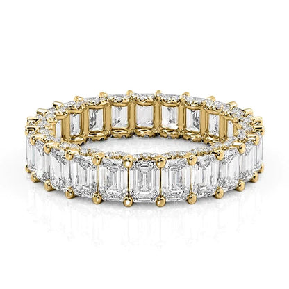 5.3ct Basilia Emerald Cut Moissanite Ring - Gold