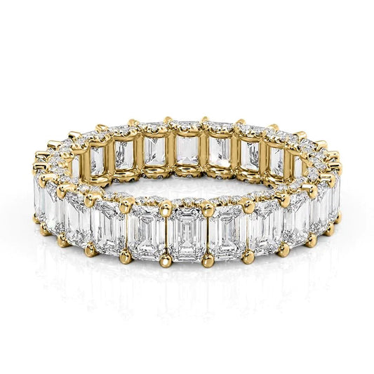 5.3ct Basilia Emerald Cut Moissanite Ring - Gold