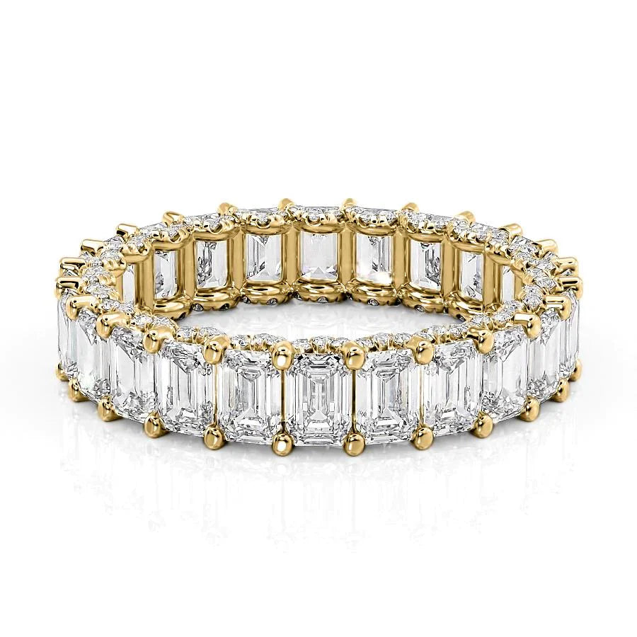 5.3ct Basilia Emerald Cut Moissanite Ring - Gold