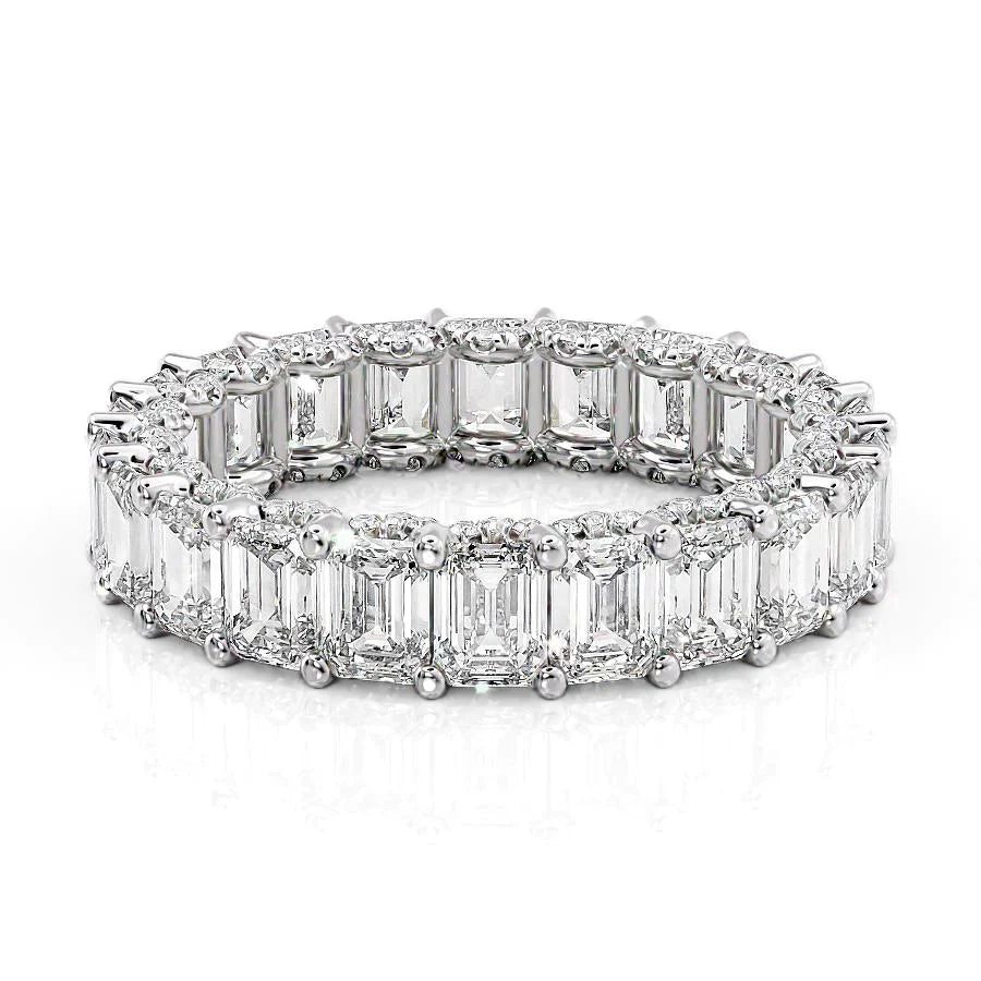 5.8ct Vivena Emerald Cut Moissanite Ring - Silver