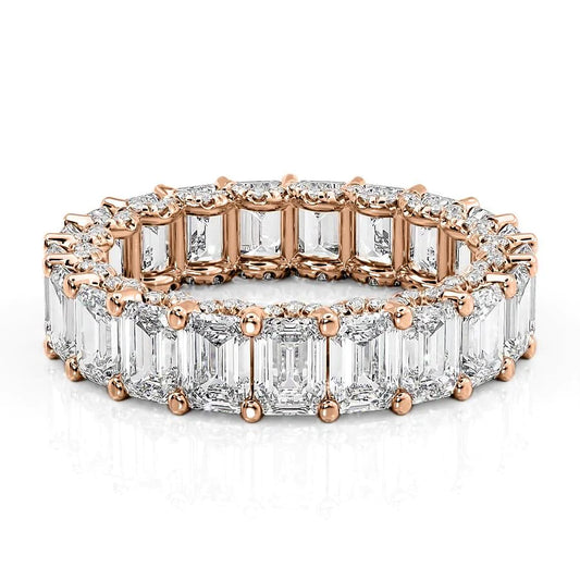 6.3ct Ilaria Emerald Cut Moissanite Ring - Rose Gold