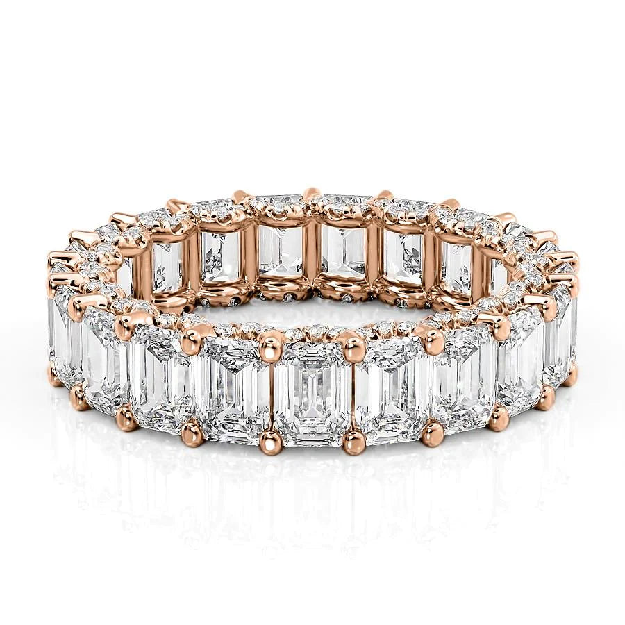 6.3ct Ilaria Emerald Cut Moissanite Ring - Rose Gold
