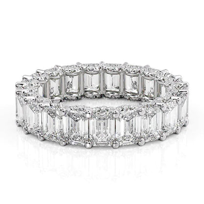 6.3ct Ilaria Emerald Cut Moissanite Ring - Silver