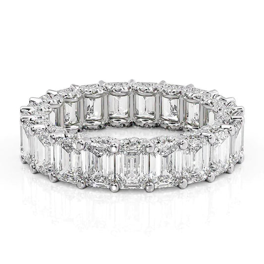 6.3ct Ilaria Emerald Cut Moissanite Ring - Silver