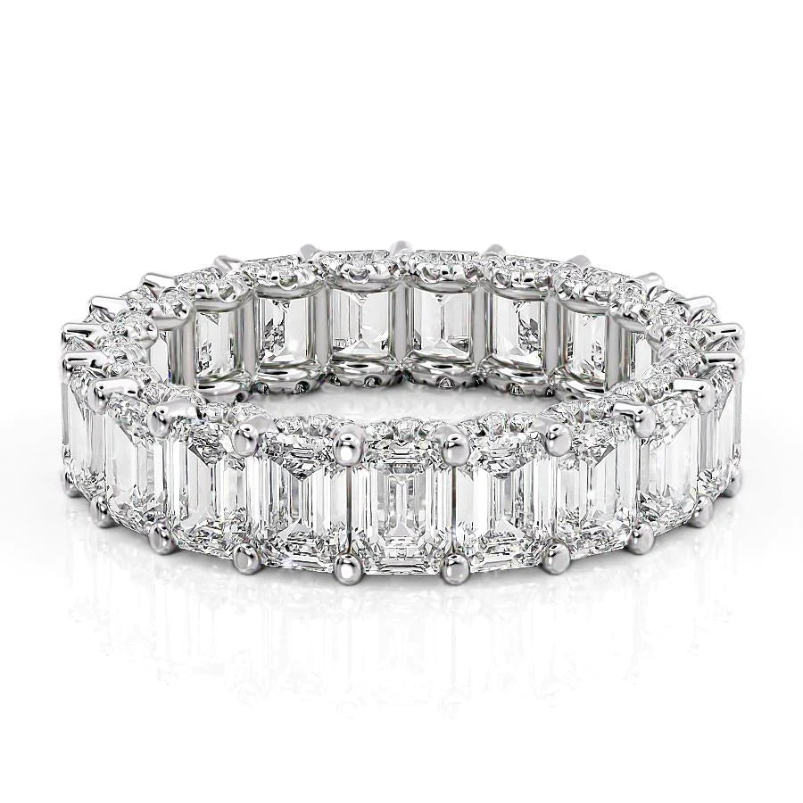 6.3ct Ilaria Emerald Cut Moissanite Ring - Silver