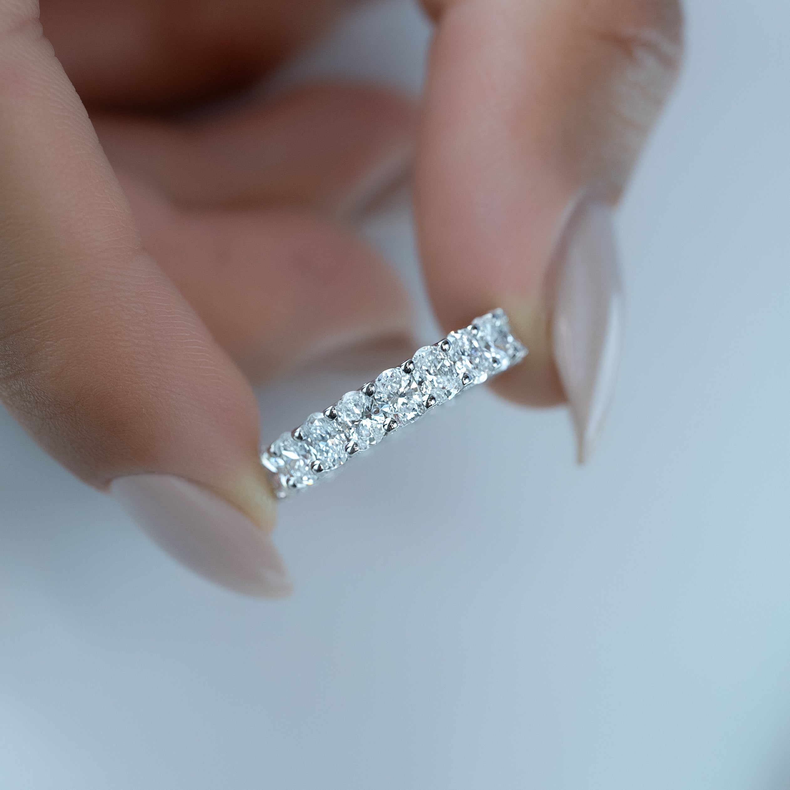 3.3ct Arisha Oval Cut Moissanite Ring - Silver