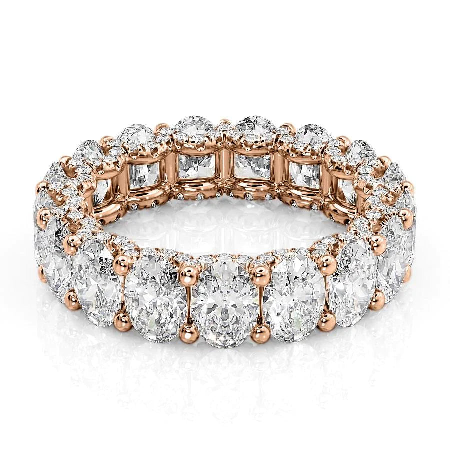 6.8ct Delphi Oval Cut Moissanite Ring - Rose Gold