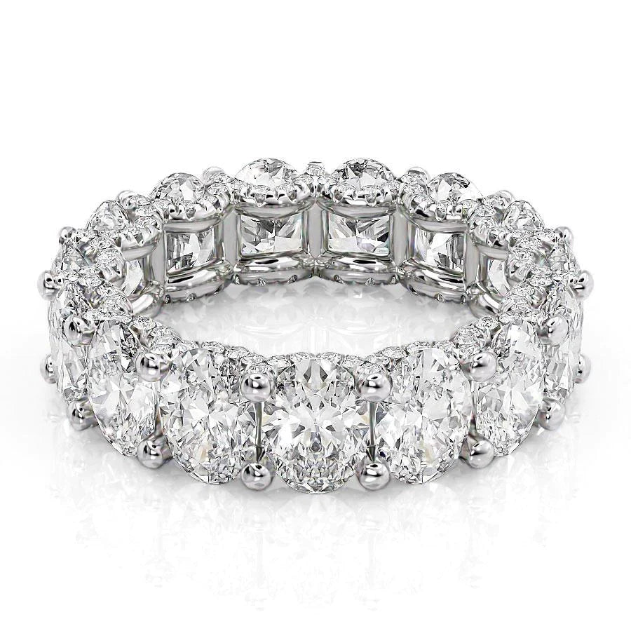 7.8ct Kimara Oval Cut Moissanite Ring - Silver