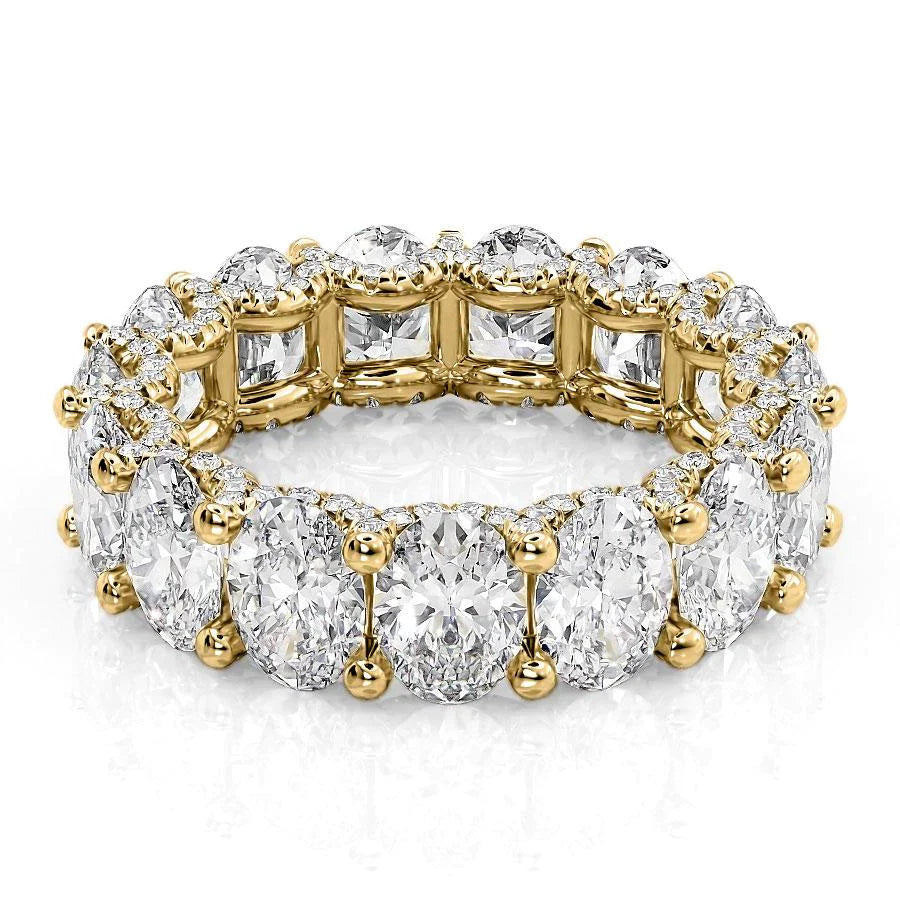 7.8ct Kimara Oval Cut Moissanite Ring - Gold