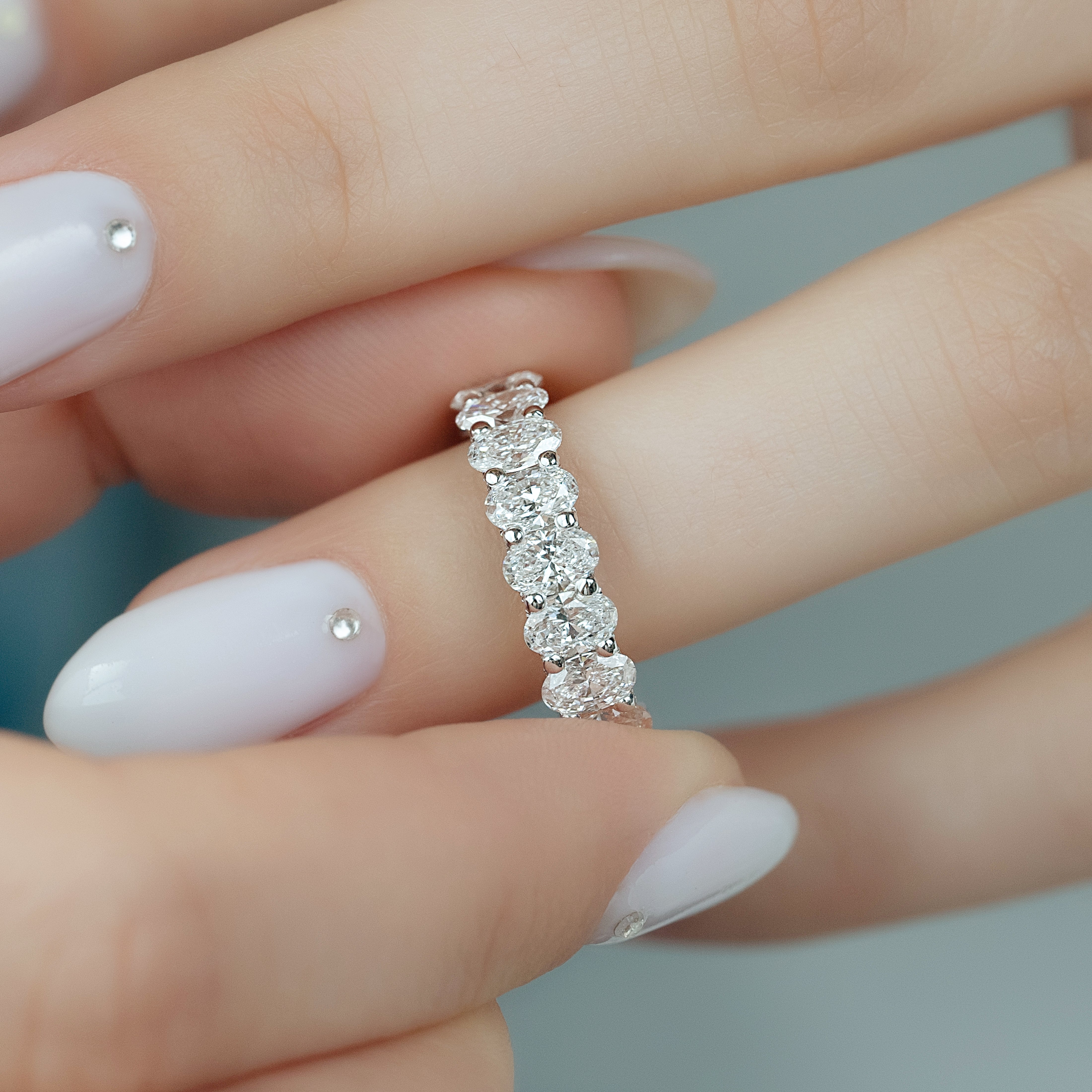 4.8ct Genevieve Oval Cut Moissanite Ring - Silver