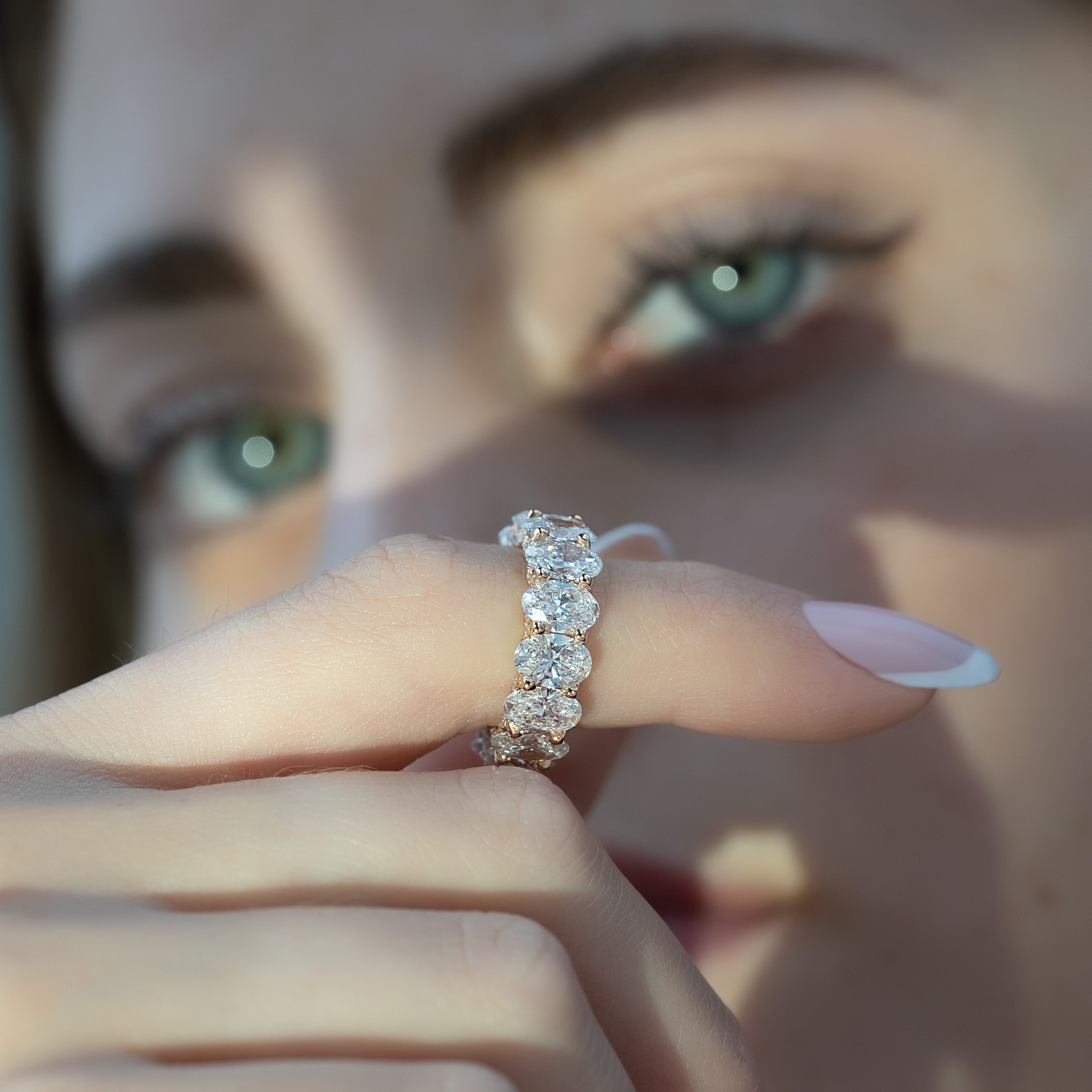 7.8ct Kimara Oval Cut Moissanite Ring - Rose Gold