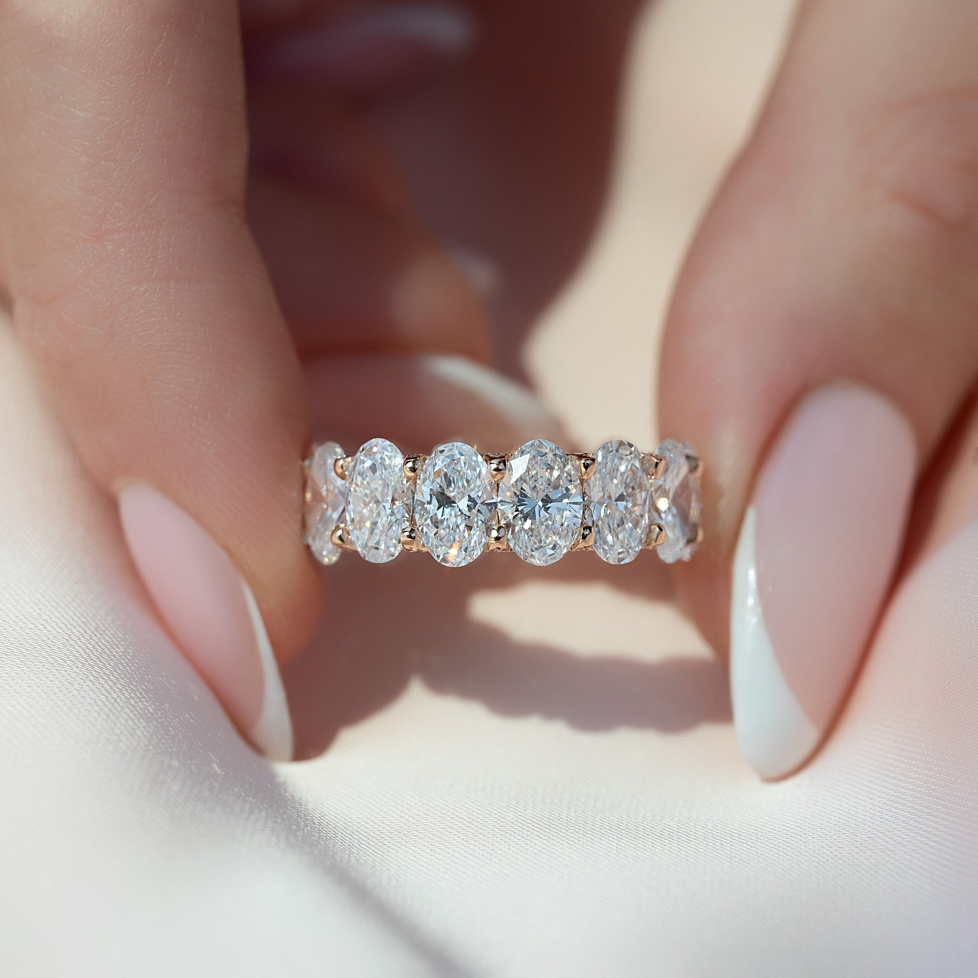 7.8ct Kimara Oval Cut Moissanite Ring - Rose Gold