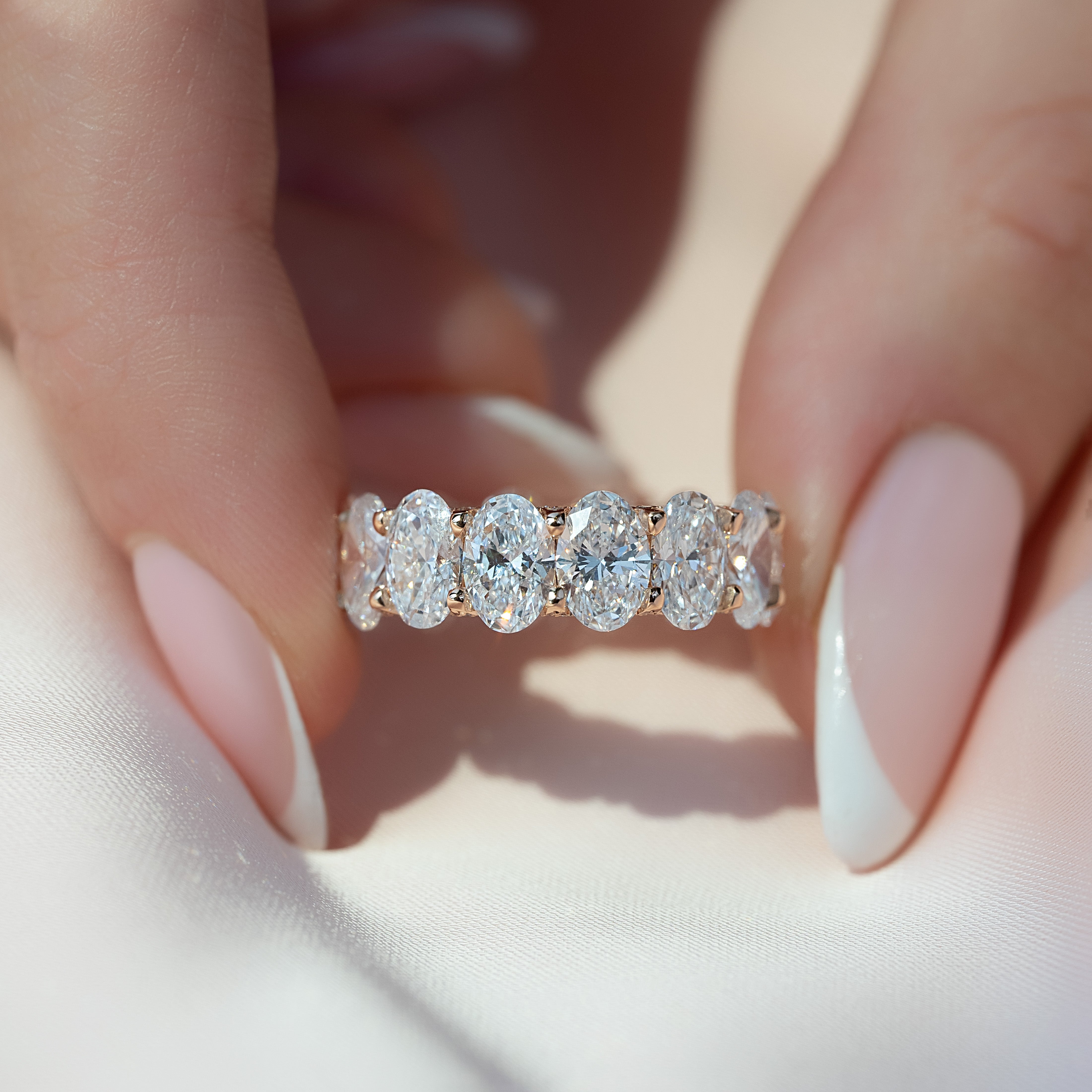 7.8ct Kimara Oval Cut Moissanite Ring - Rose Gold