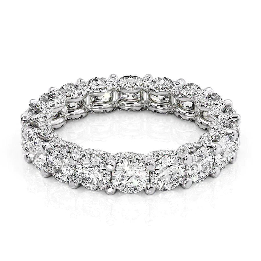 3.8ct Tessa Round Cut Moissanite Ring - Silver