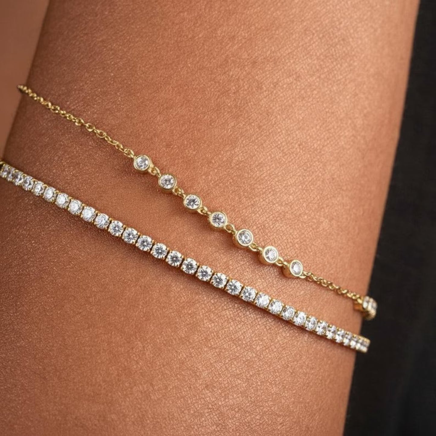 Klassisches Tennisarmband mit 2,5 mm Moissanit
