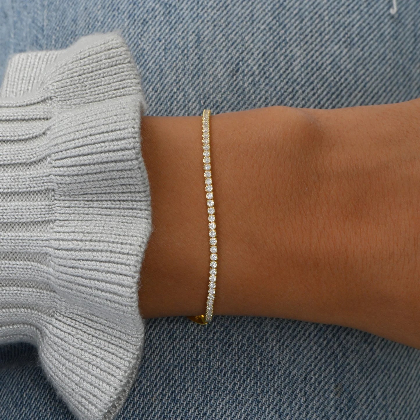 2 mm Moissanit-Tennisarmband