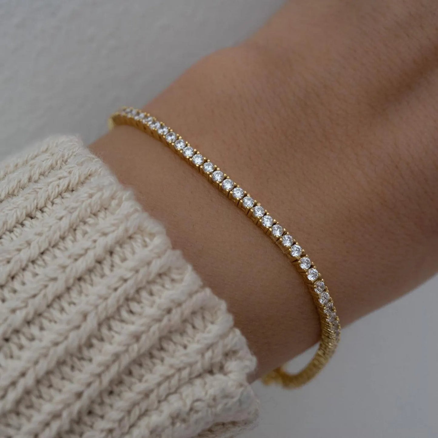 2 mm Moissanit-Tennisarmband
