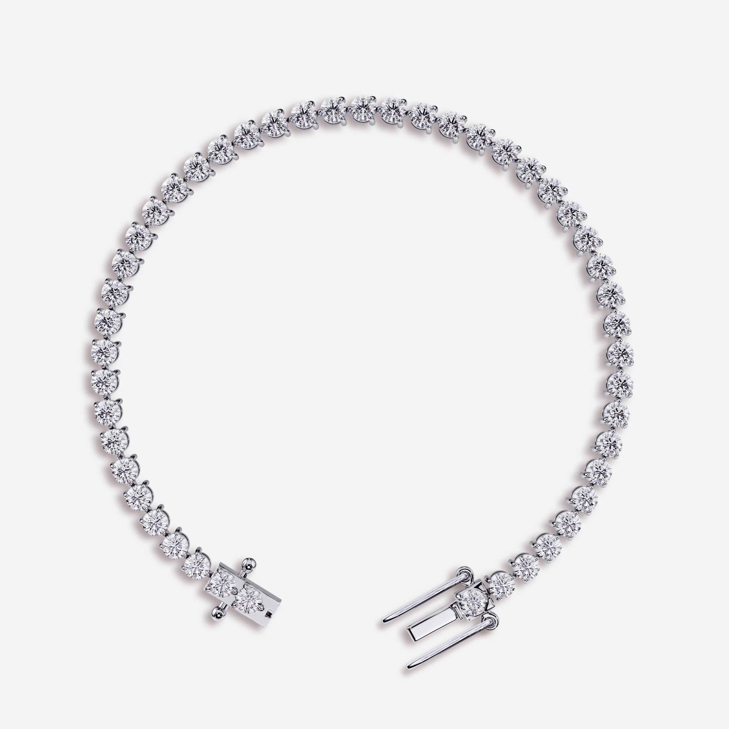 3 Prong Moissanite Tennis Bracelet for Women