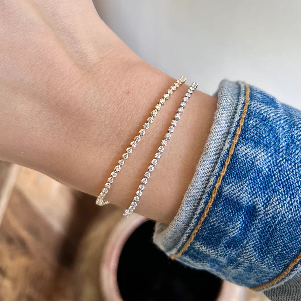 3 Prong Moissanite Tennis Bracelet for Women