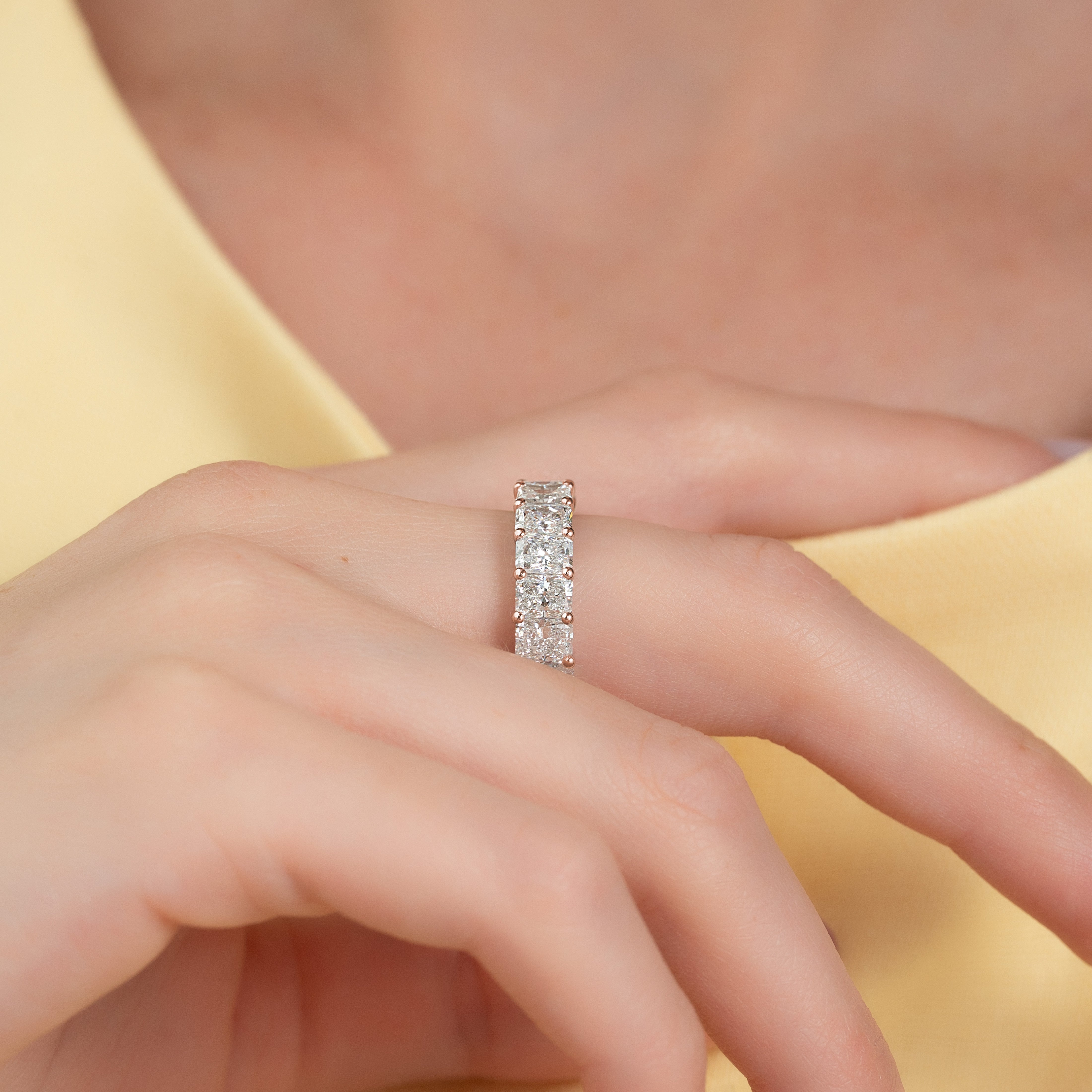 7ct Ophelia Round Cut Moissanite Ring - Rose Gold