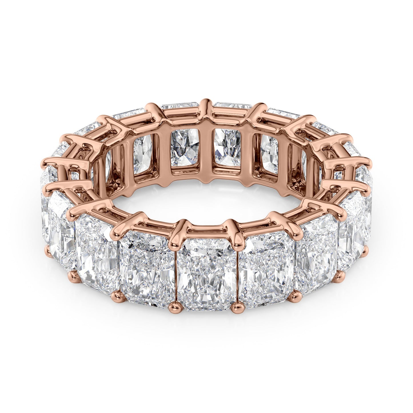 8ct Monica Round Cut Moissanite Ring - Rose Gold