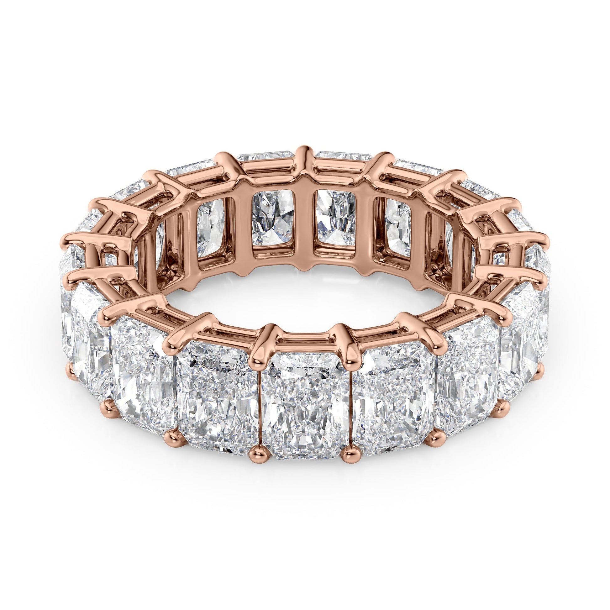 8ct Monica Round Cut Moissanite Ring - Rose Gold