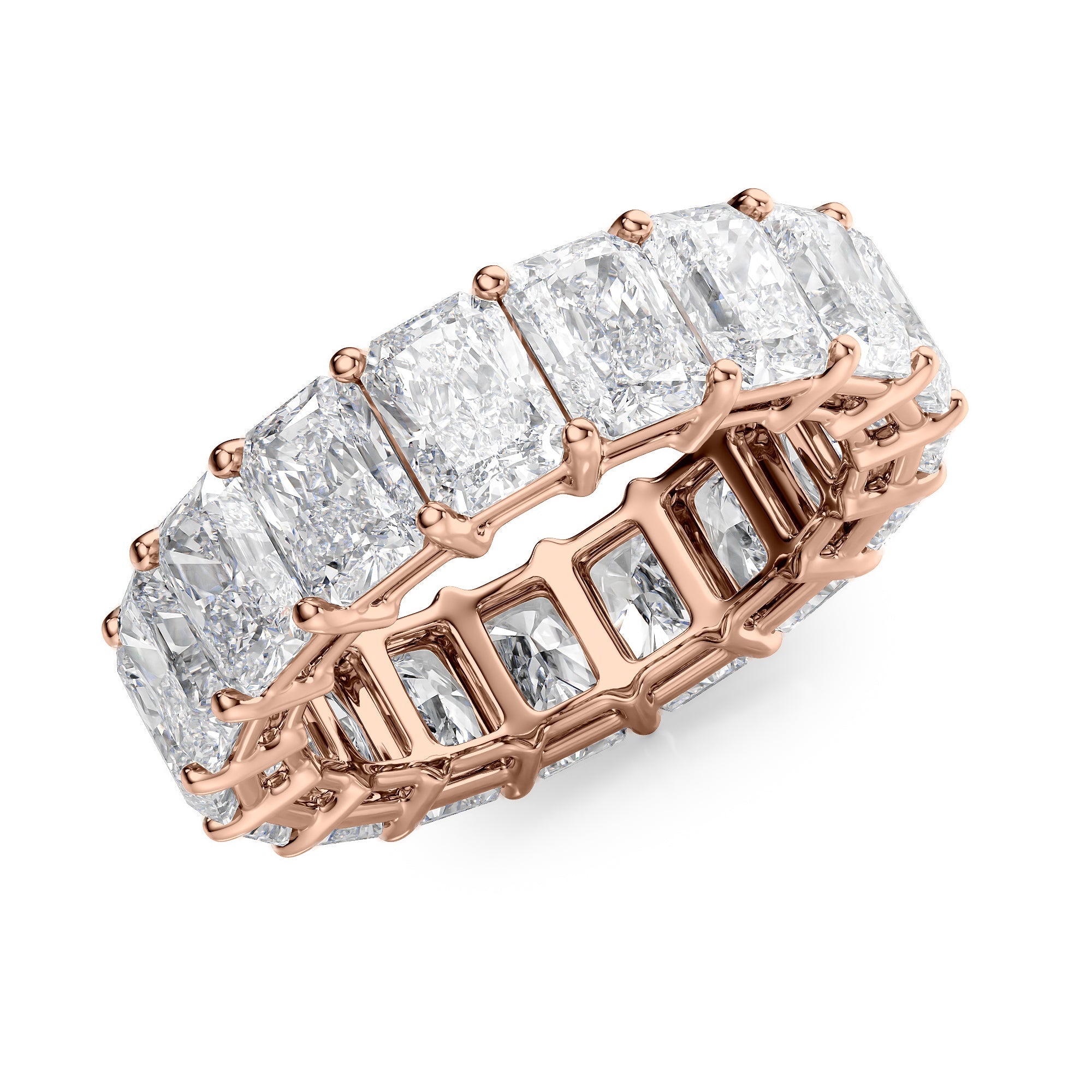 8ct Monica Round Cut Moissanite Ring - Rose Gold